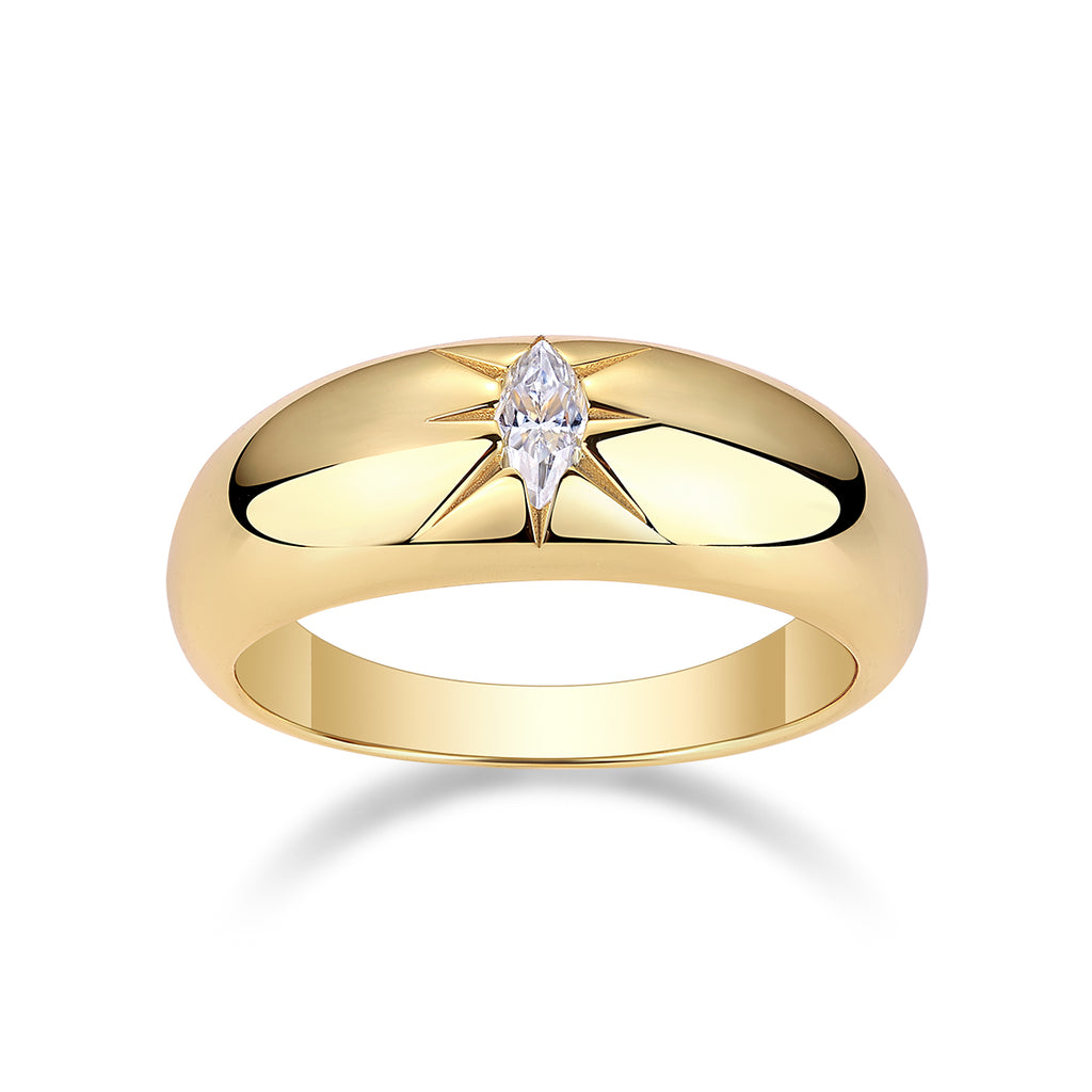 Star-Set Moissanite Dome Ring