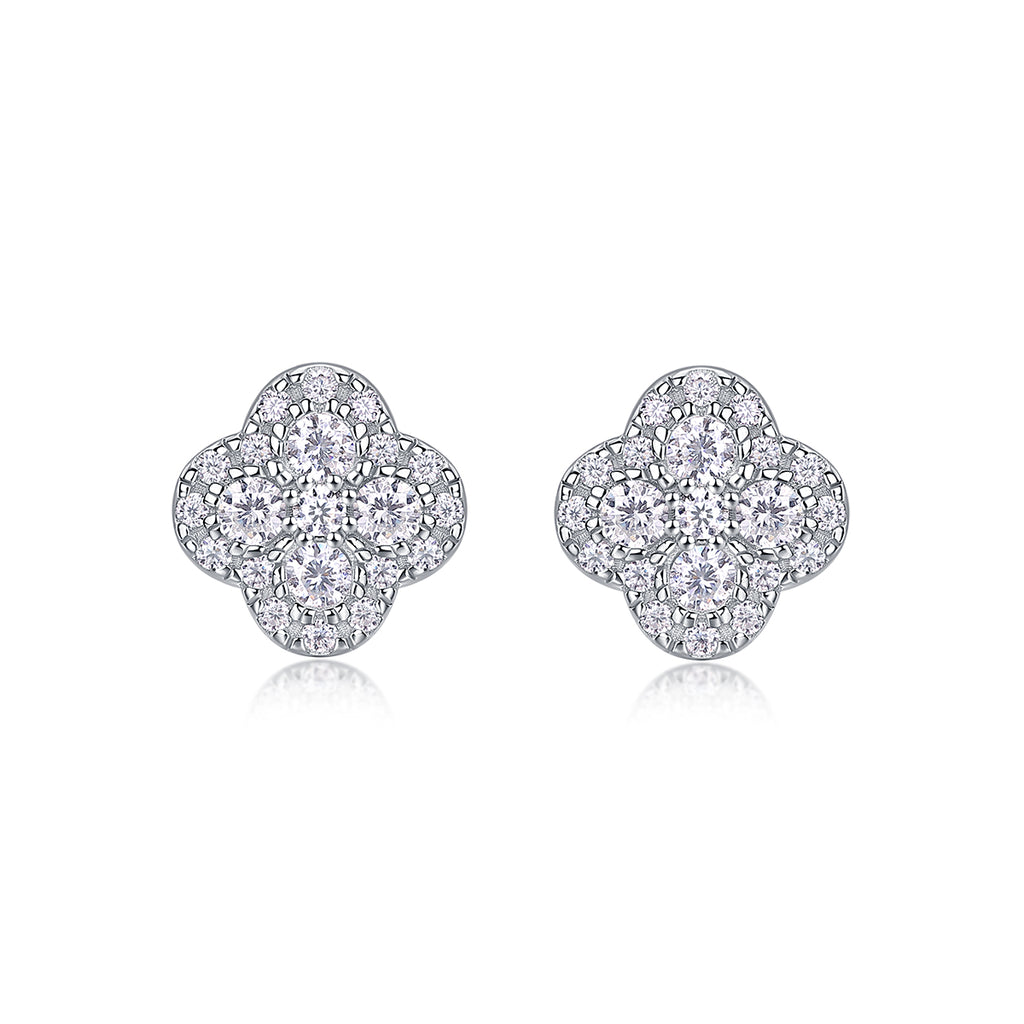 Lucky Bloom Moissanite Stud Earrings