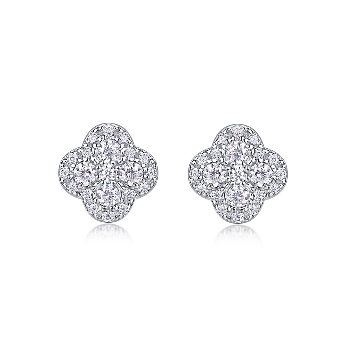 Lucky Bloom Moissanite Stud Earrings