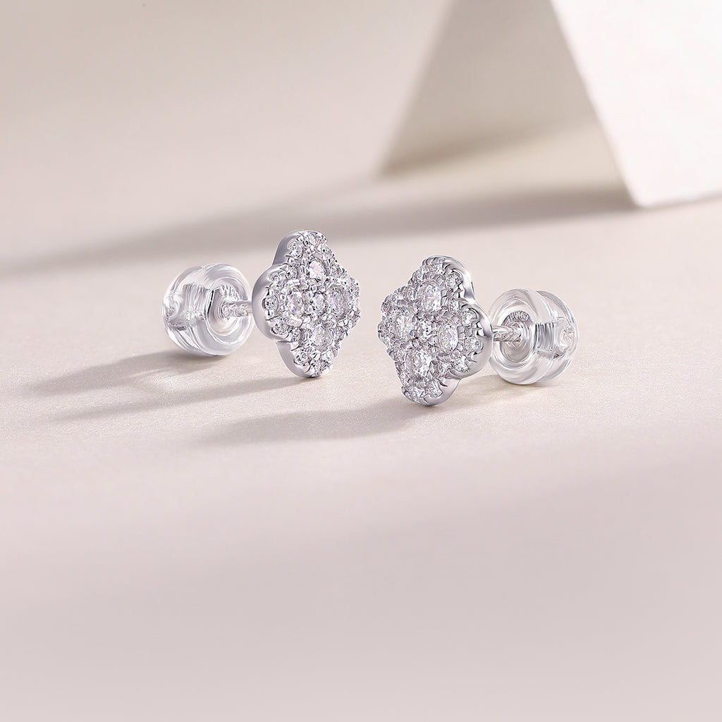 Lucky Bloom Moissanite Stud Earrings