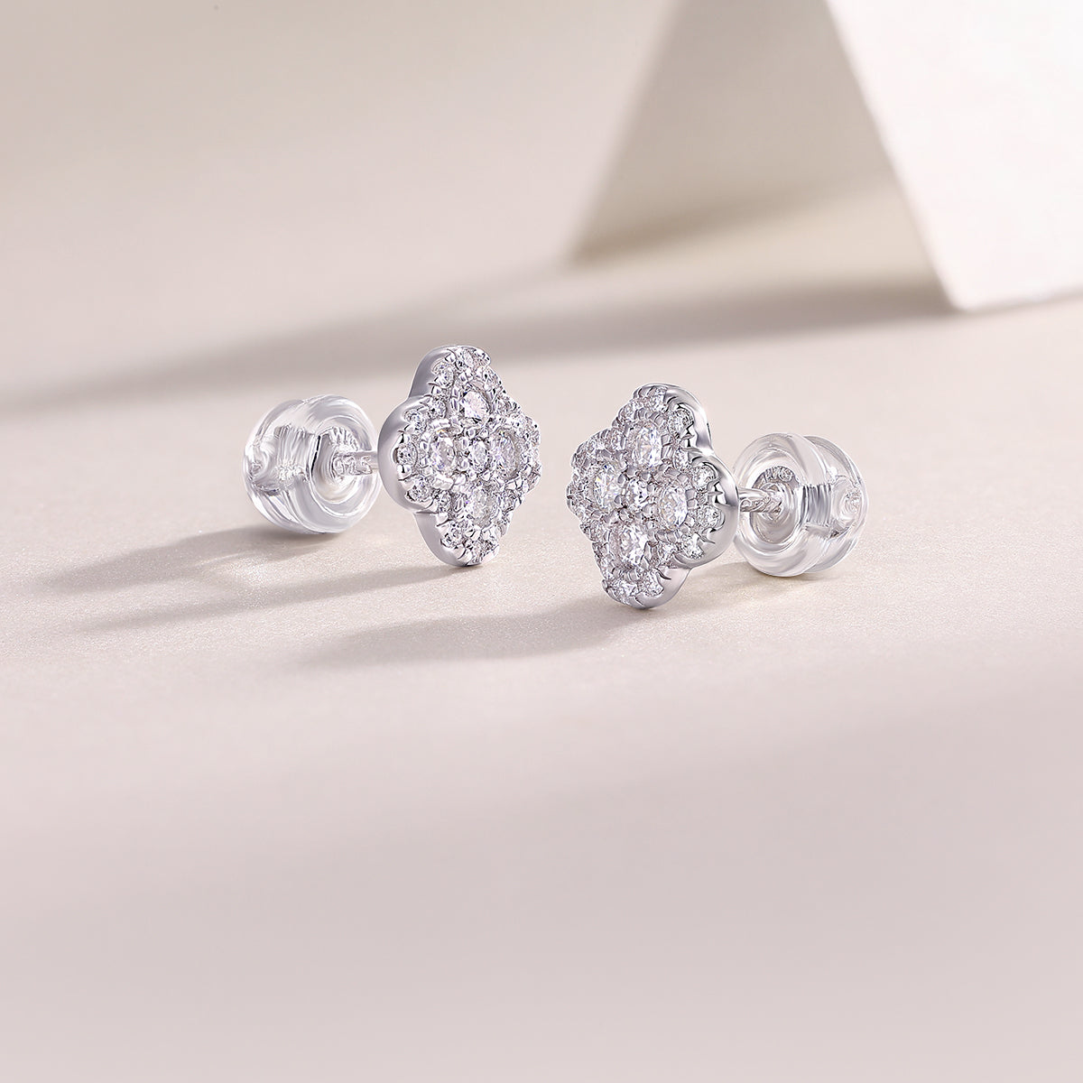 Lucky Bloom Moissanite Stud Earrings