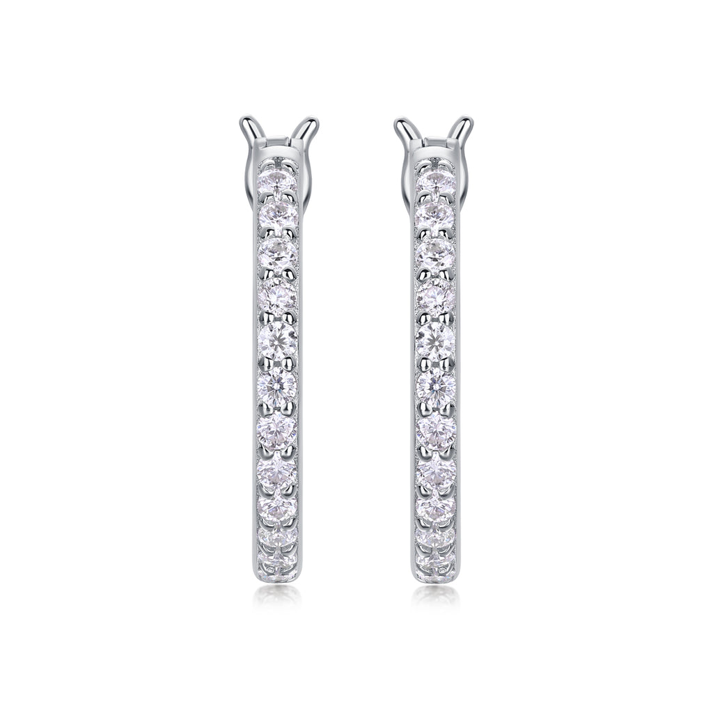 Pavé Moissanite Hoop Earrings