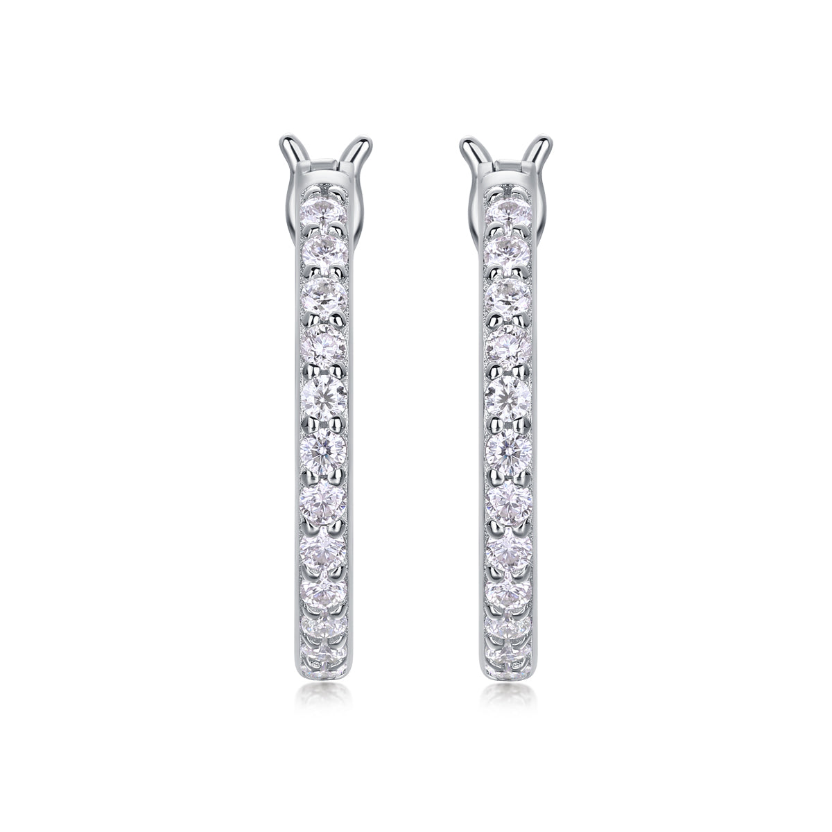 Pavé Moissanite Hoop Earrings