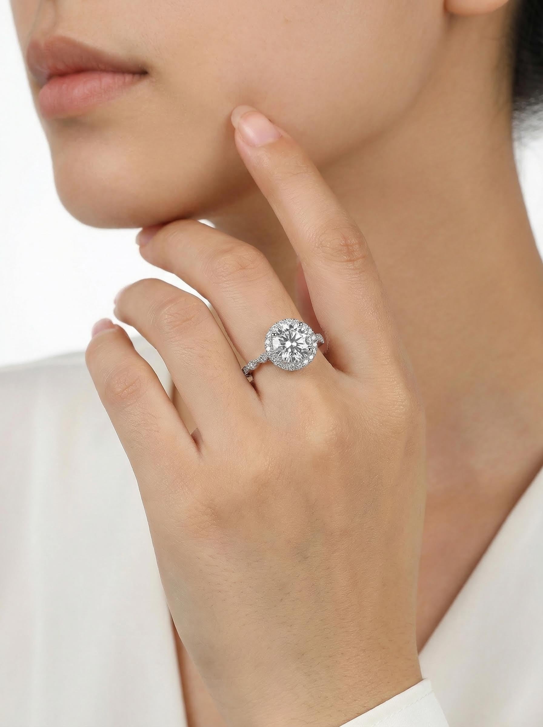 Twisted Halo Moissanite Ring