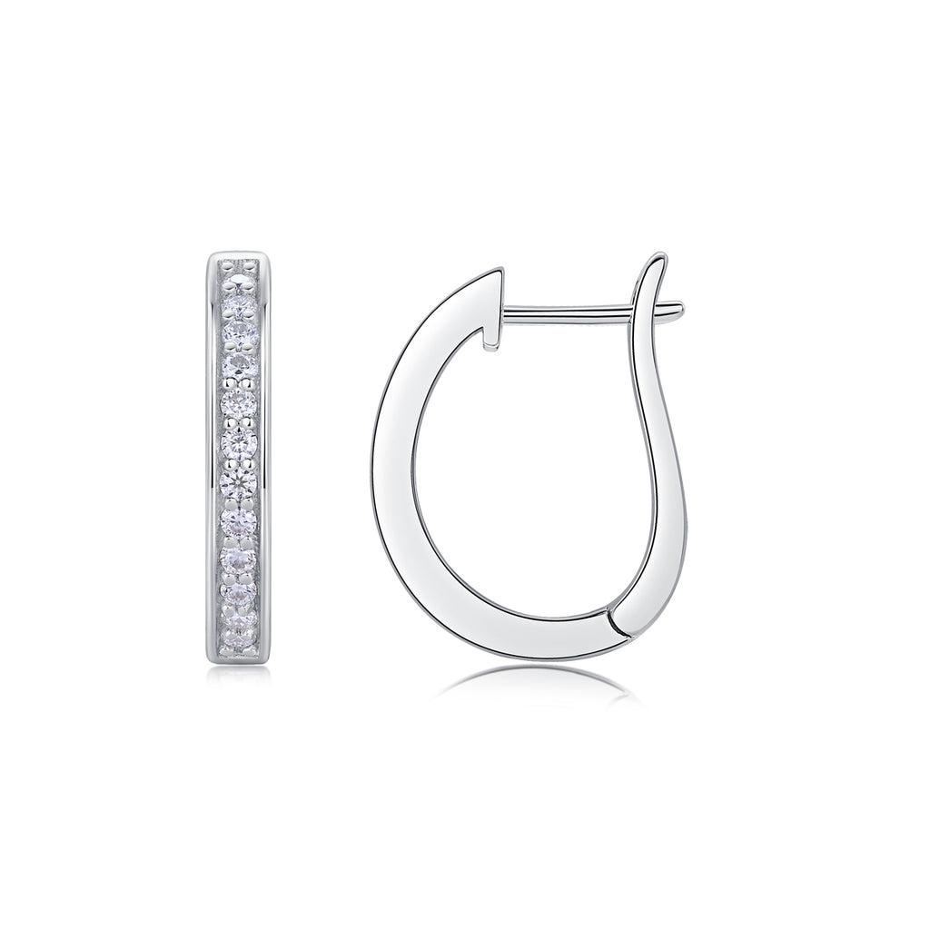 Sleek Pavé Moissanite Huggie Earrings
