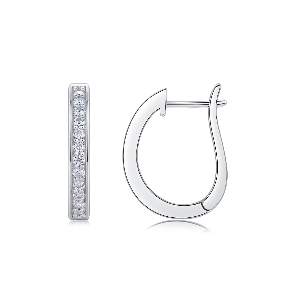 Sleek Pavé Moissanite Huggie Earrings