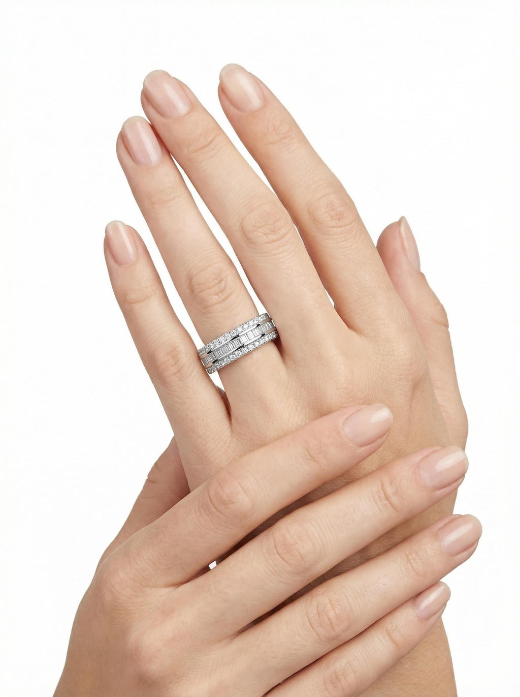 Dual-Row Moissanite Statement Ring