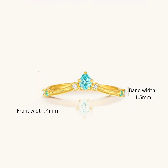 Blue Crystal Ring - Adjustable (One Size)