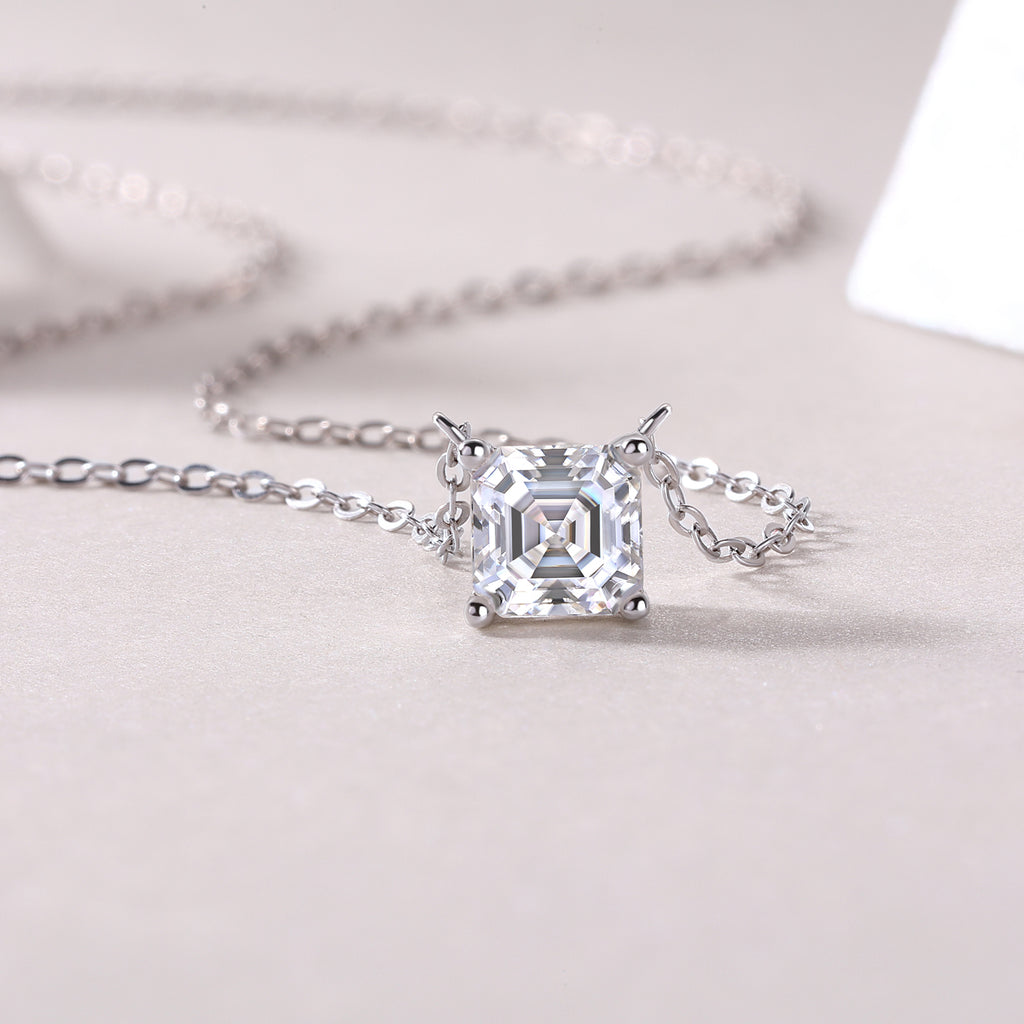 Eternal Square-Cut Moissanite Pendant Necklace