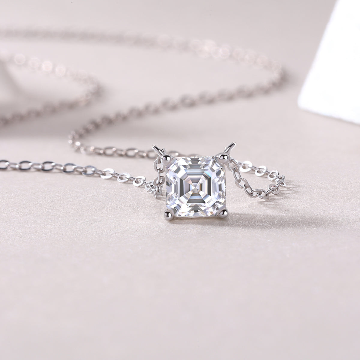 Eternal Square-Cut Moissanite Pendant Necklace