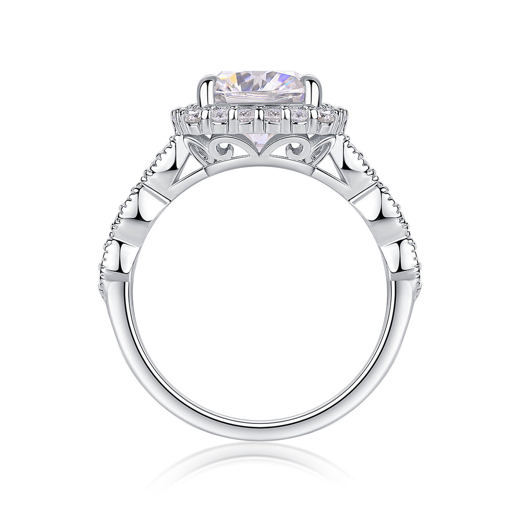 Cushion Moissanite Halo Ring