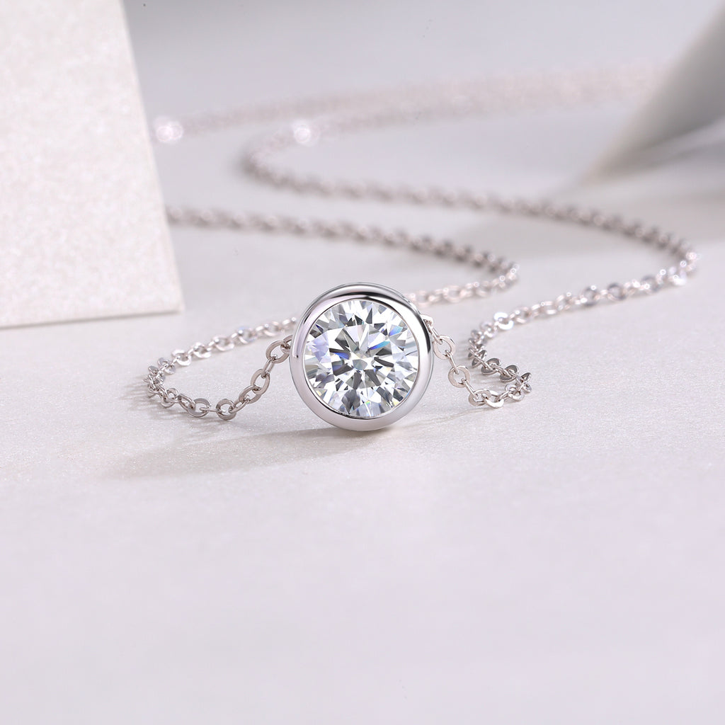 1ct Moissanite Pendant Necklace
