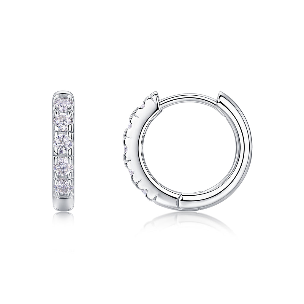 Pavé Moissanite Mini Hoop Earrings
