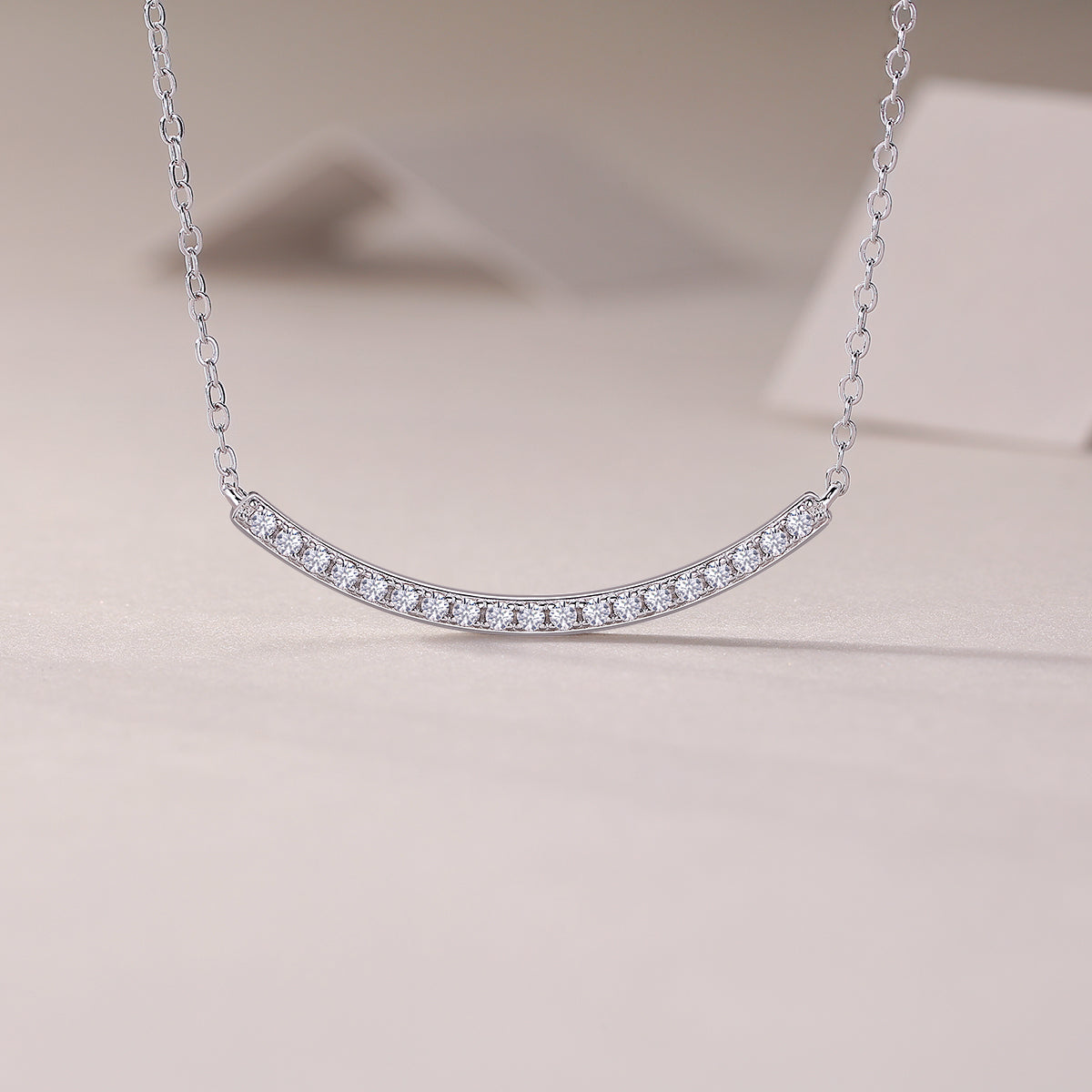 Pavé Arc Moissanite Necklace