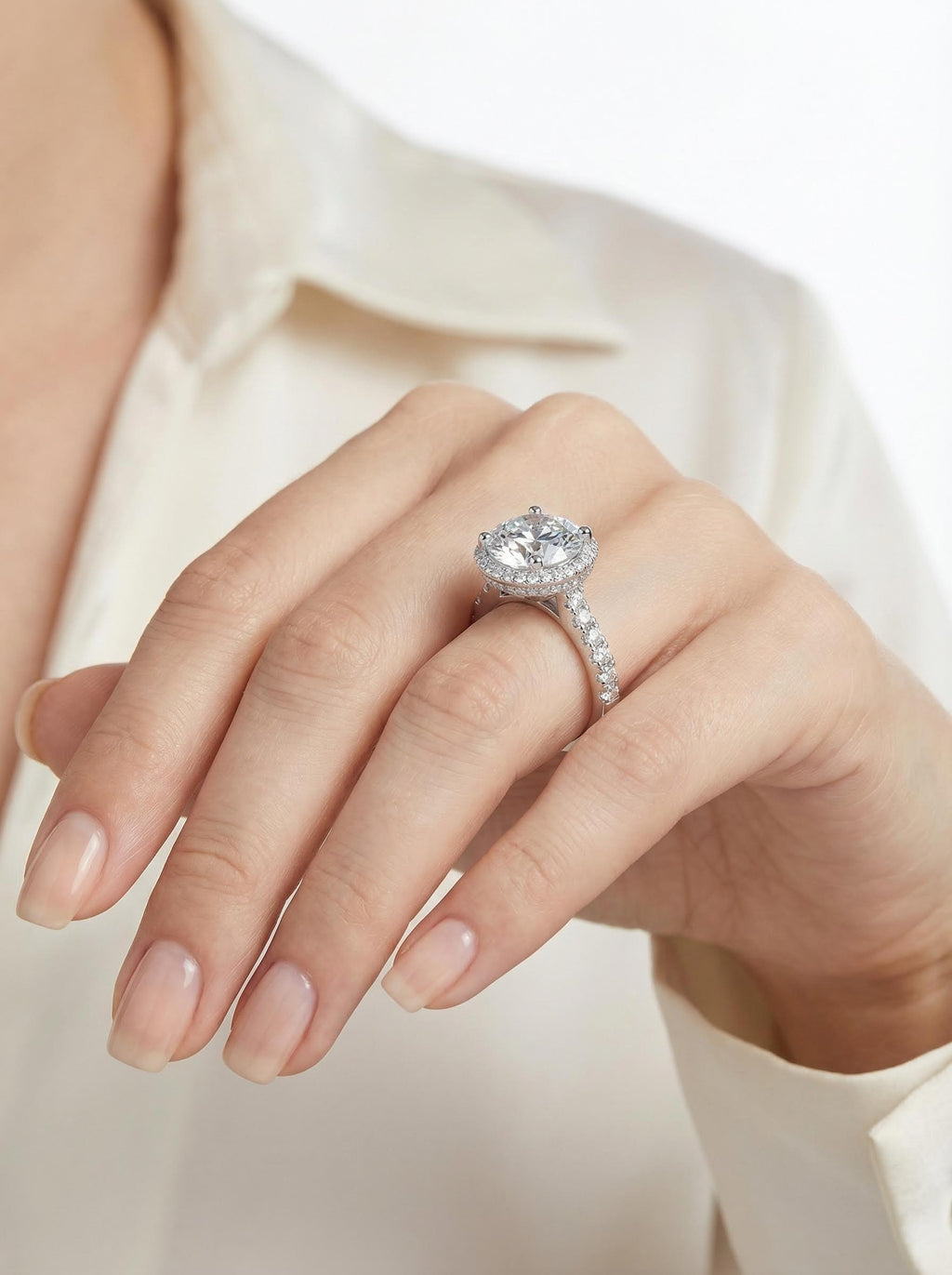 Starlight Halo 5ct Moissanite Statement Ring