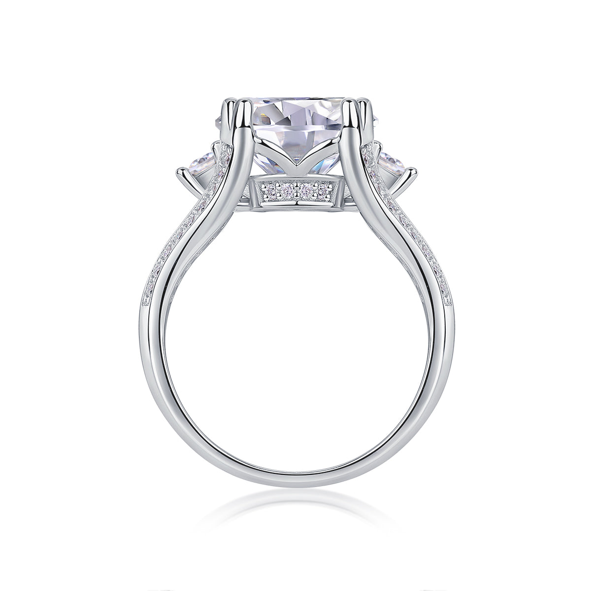 Elegant Three-Stone 5-Carat Moissanite Ring