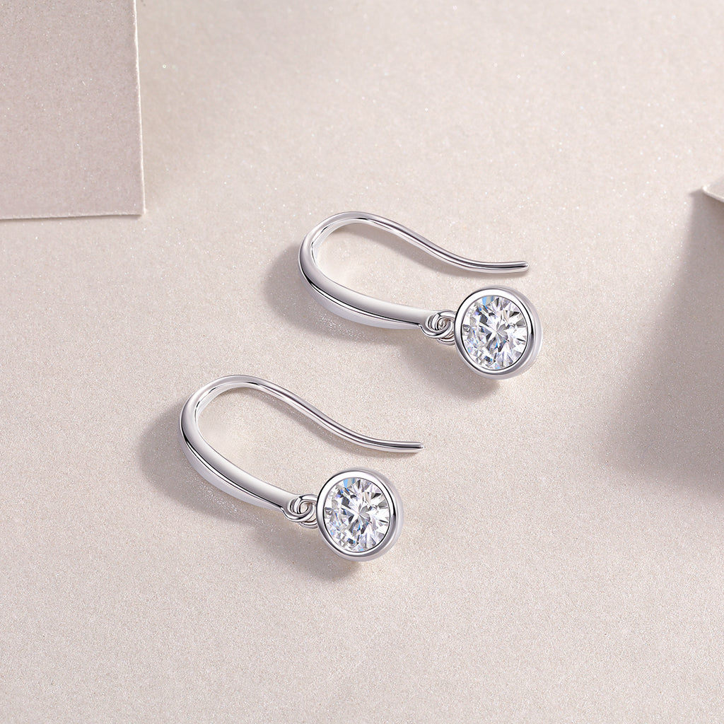 Minimalist Drop Moissanite Earrings