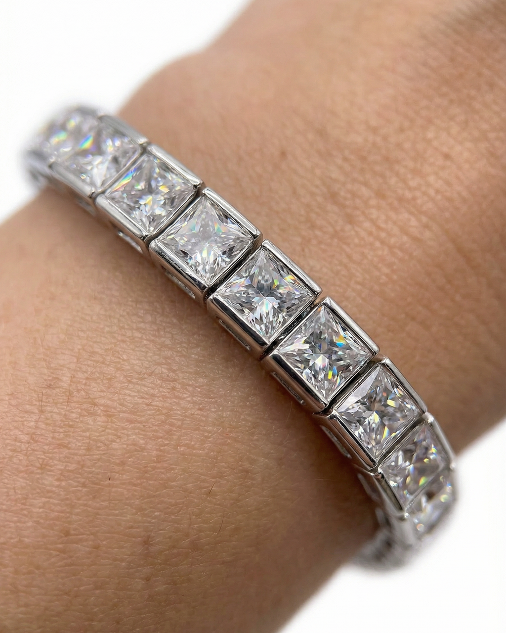Square-Cut Moissanite Bracelet