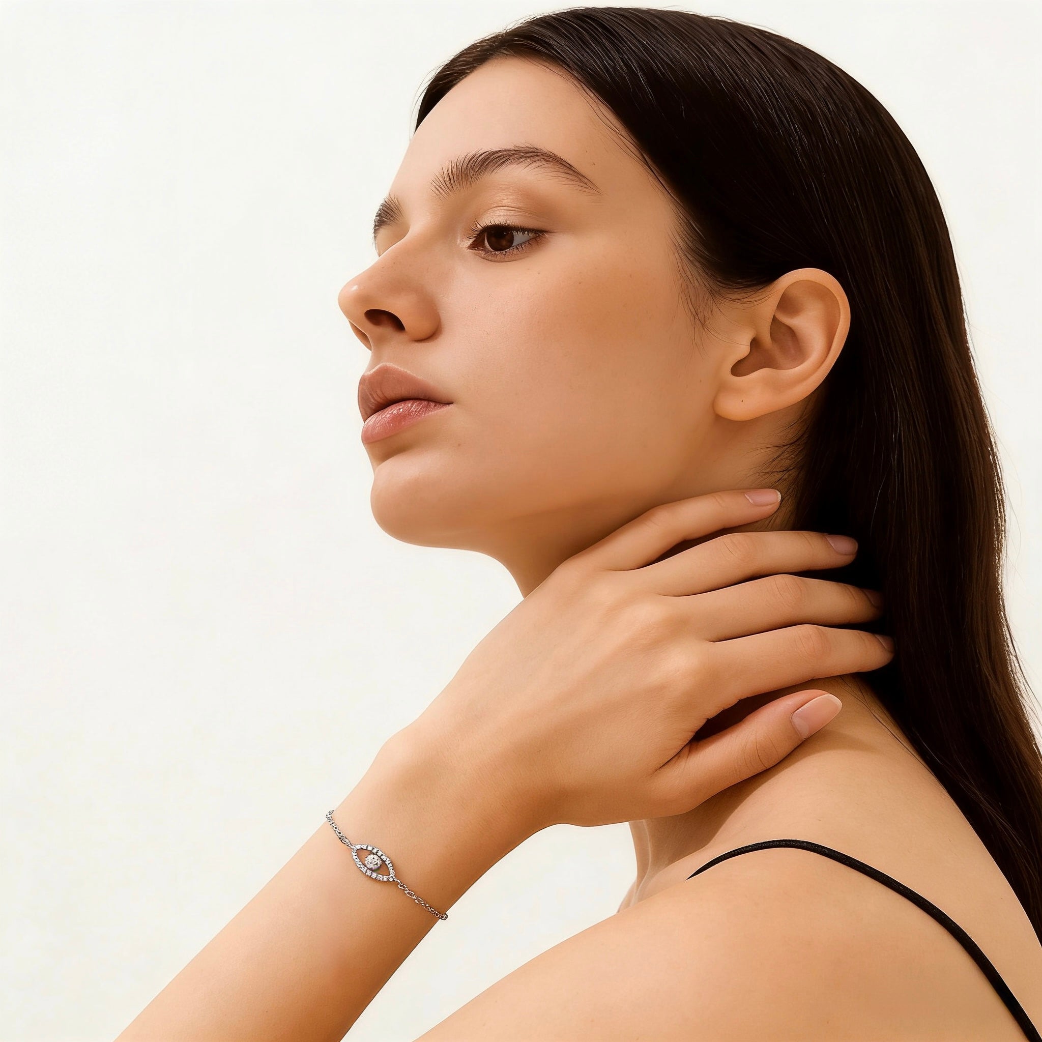 Moissanite Eye Charm Bracelet