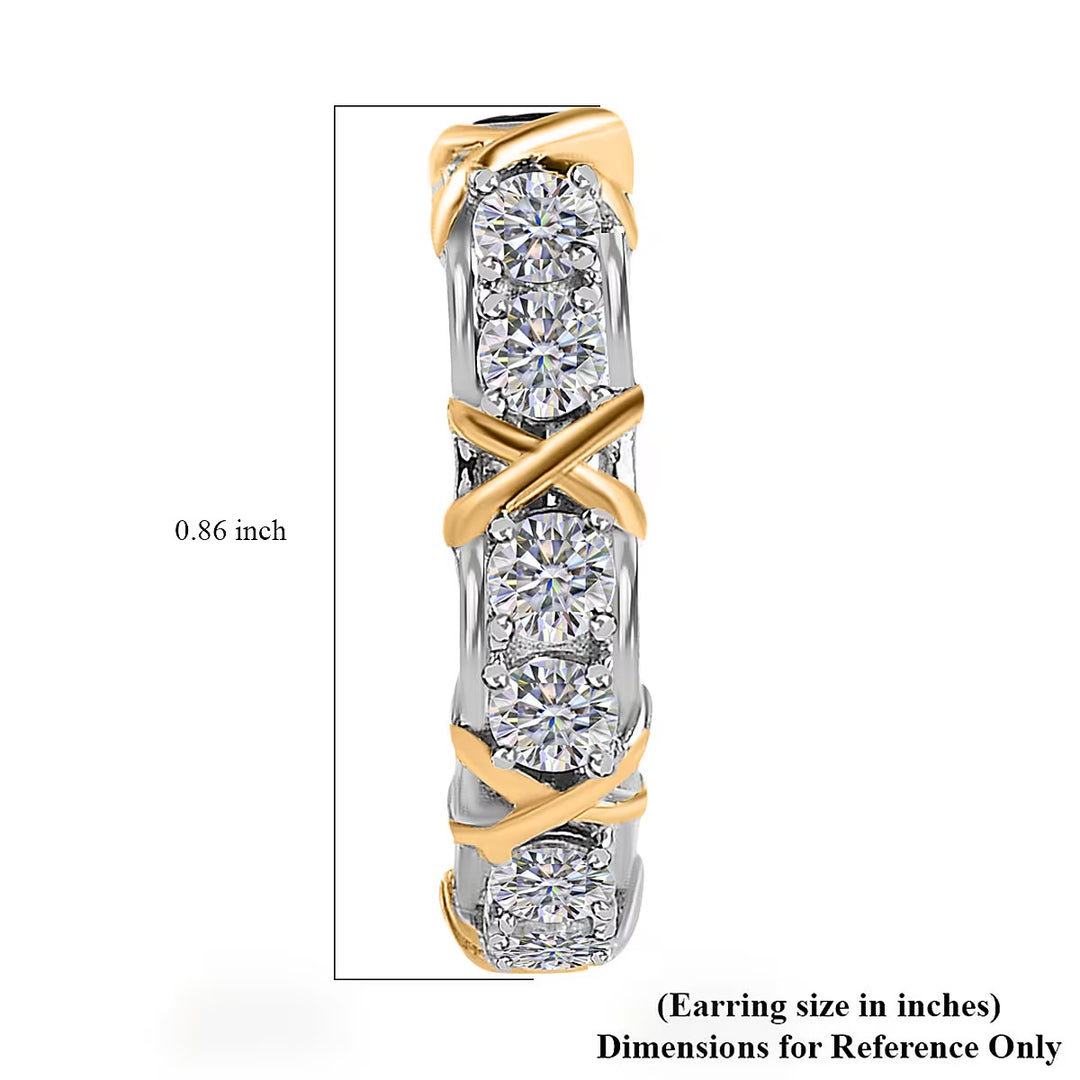 Golden Cross Sparkle Hoops