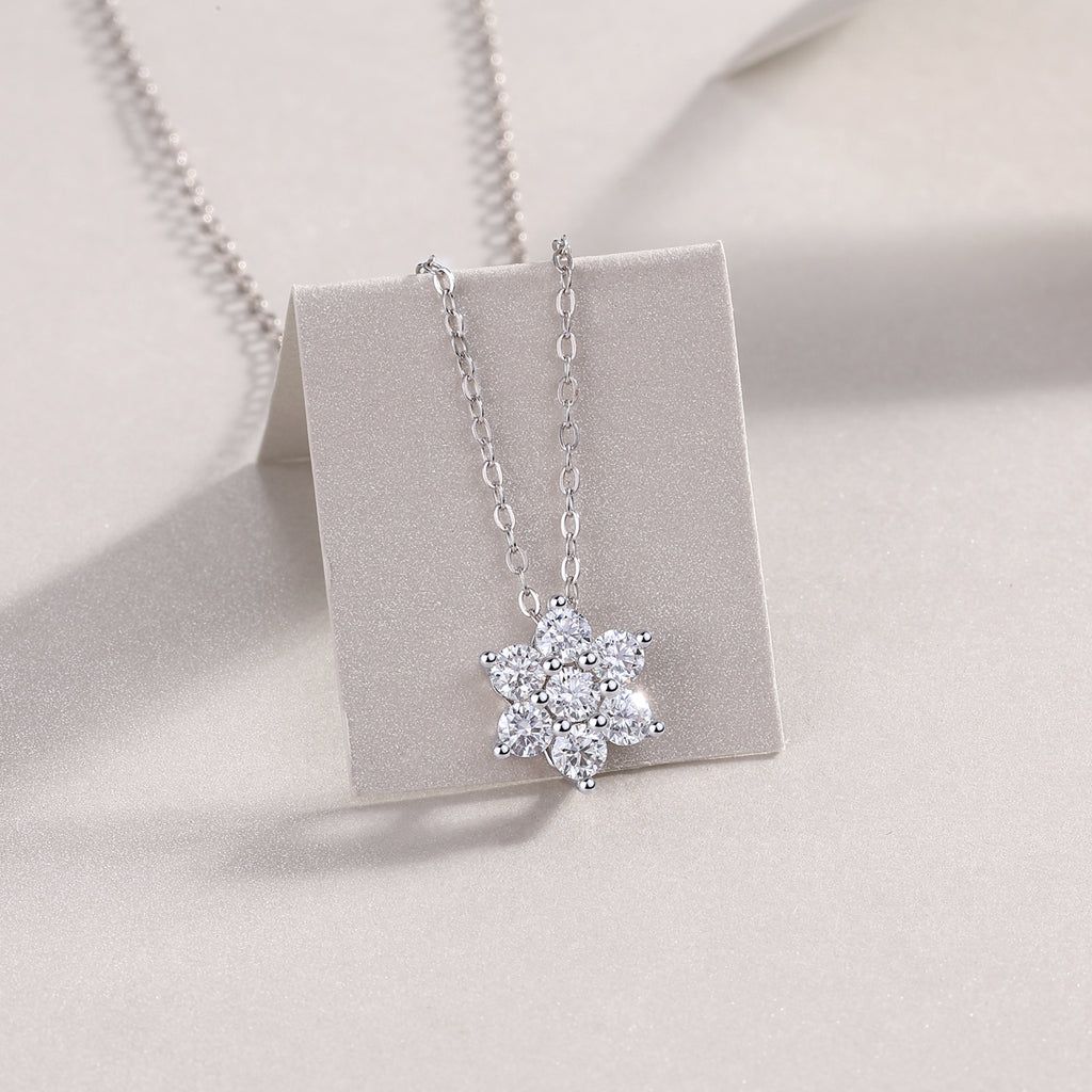 Snowflake Moissanite Pendant Necklace