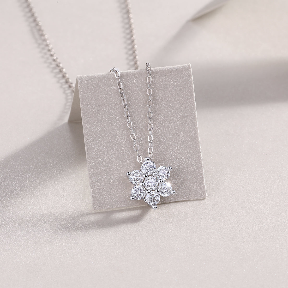 Snowflake Moissanite Pendant Necklace