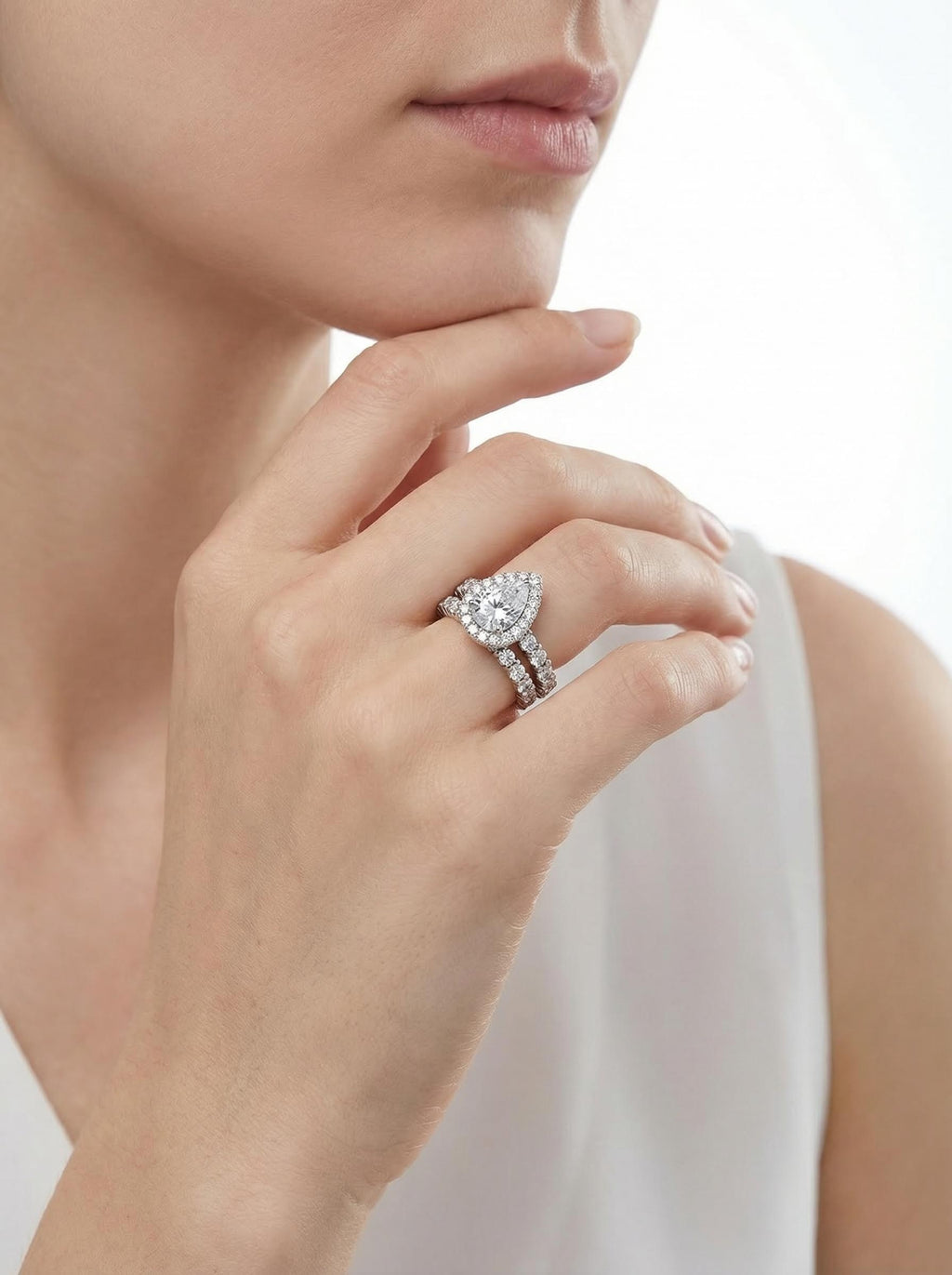 Dewdrop Moissanite Ring Set