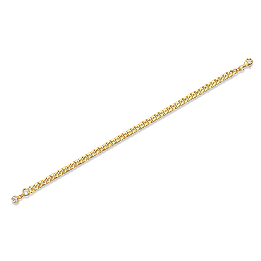 Golden Charm Moissanite Chain Bracelet