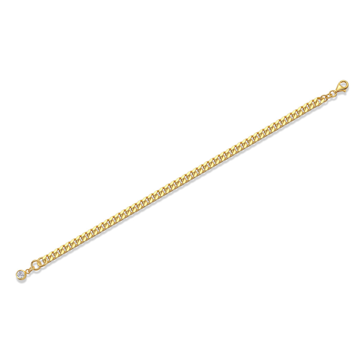 Golden Charm Moissanite Chain Bracelet