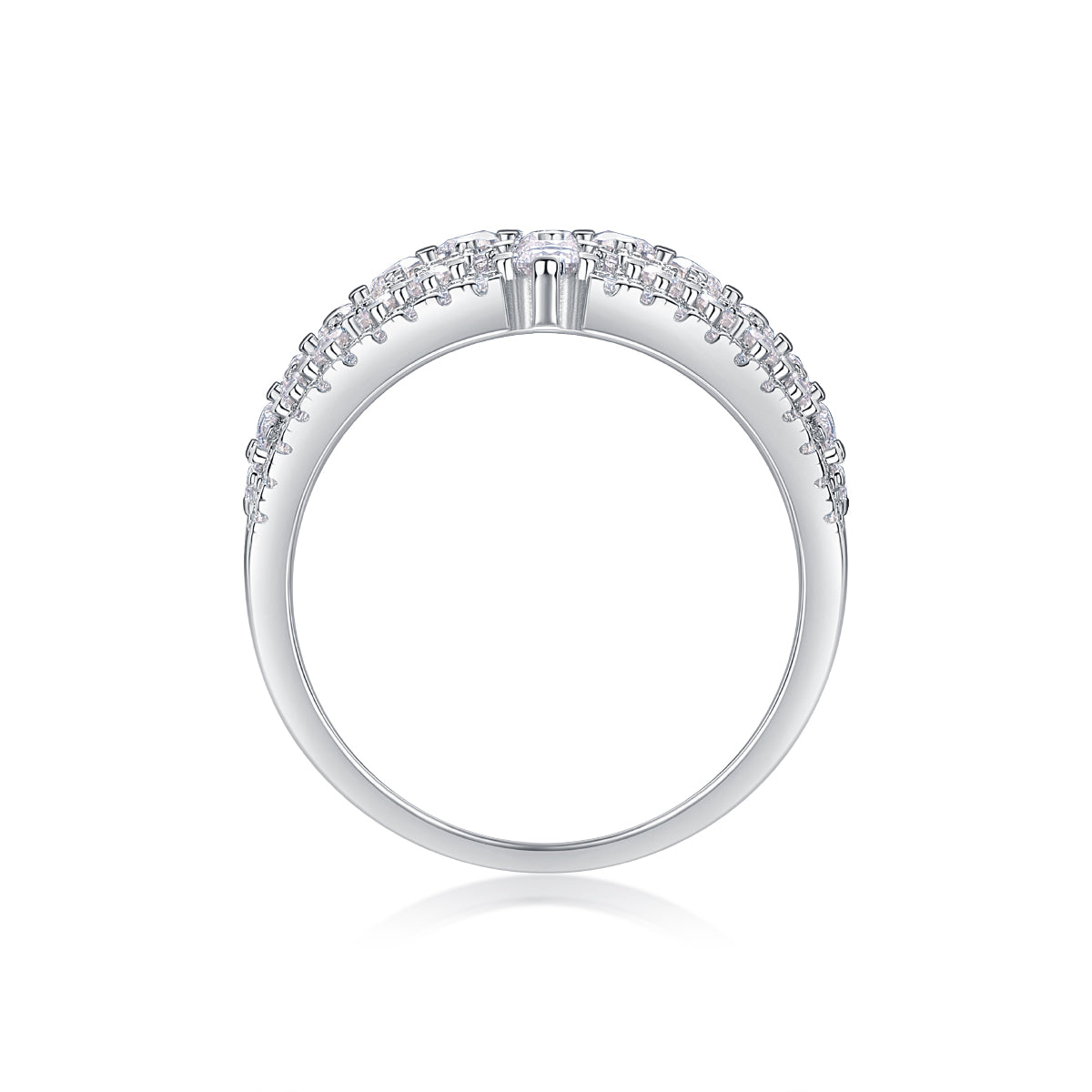 Multi-Row Pavé Moissanite Dome Ring