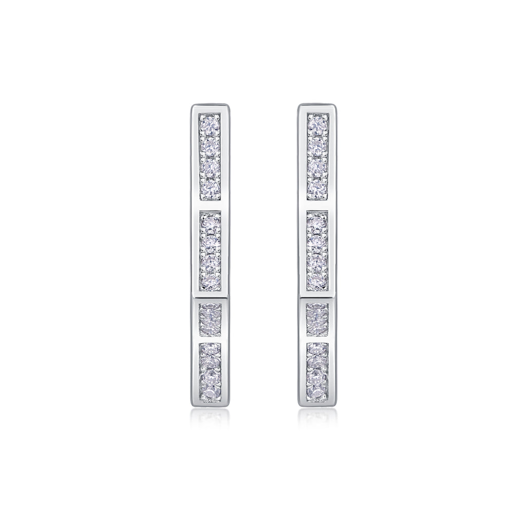 Angular Pavé Moissanite Stud Earrings