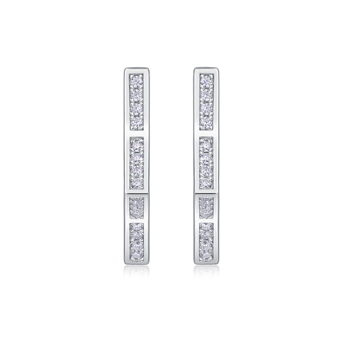 Angular Pavé Moissanite Stud Earrings