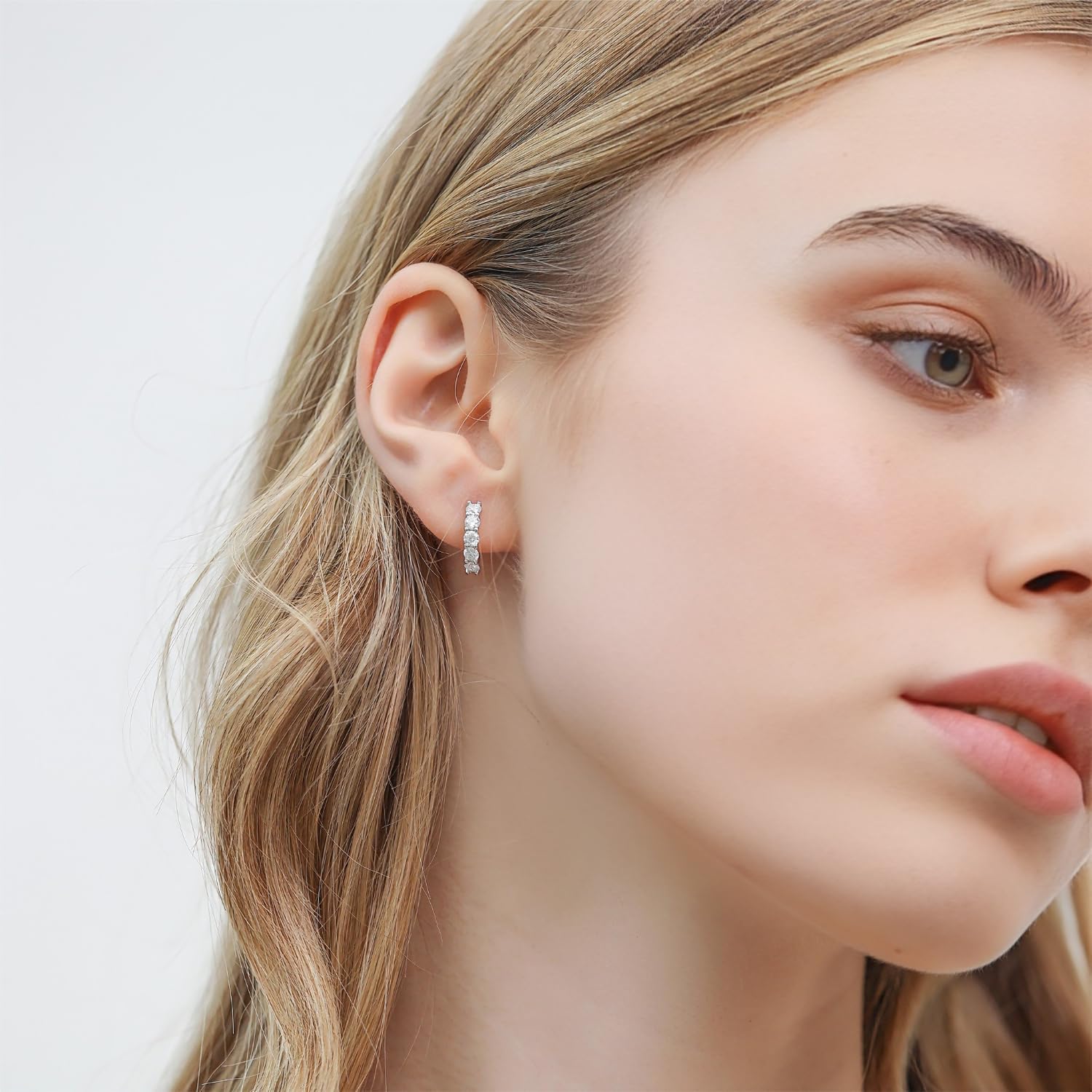 Dawn Pavé Moissanite Hoop Earrings