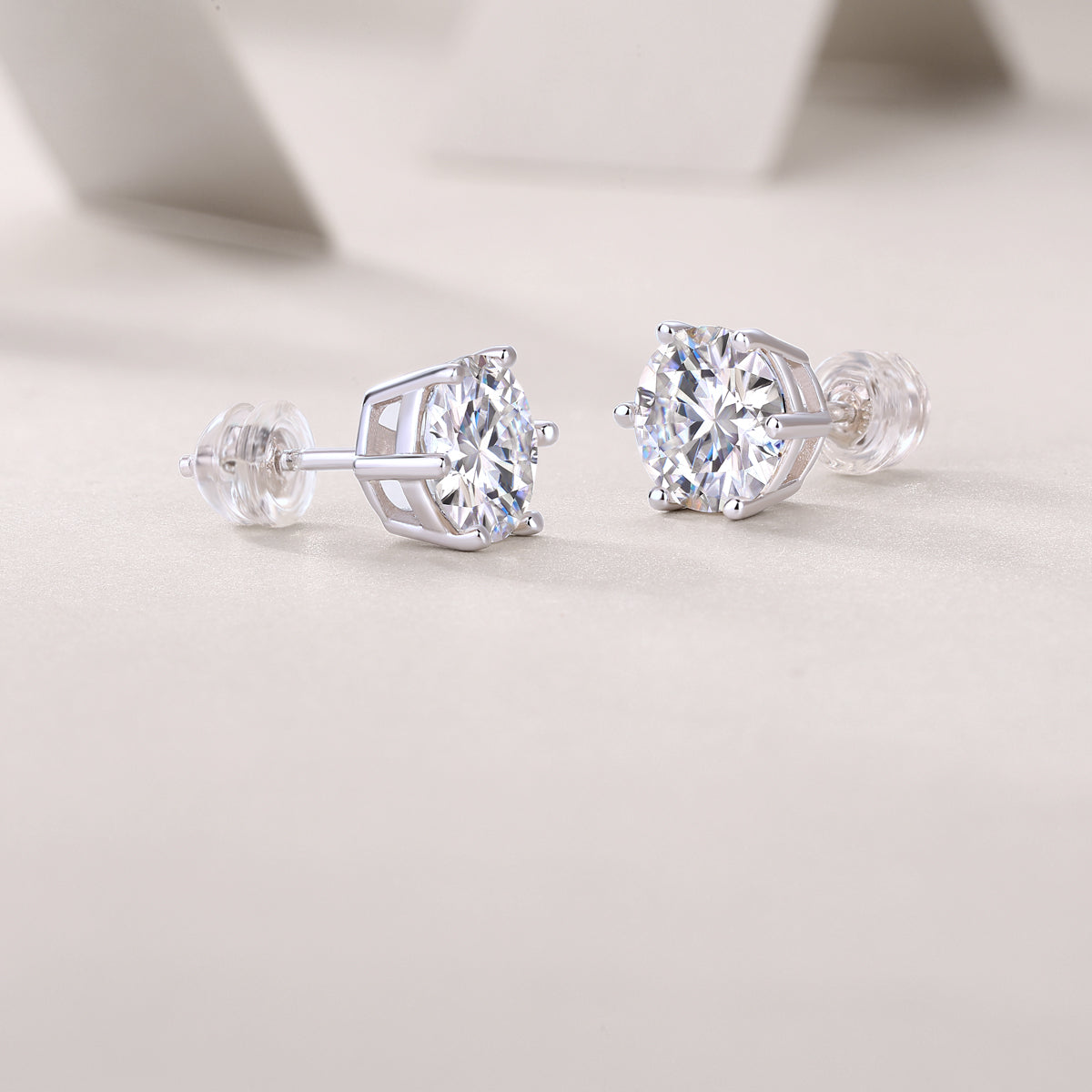 Classic Round Moissanite Stud Earrings