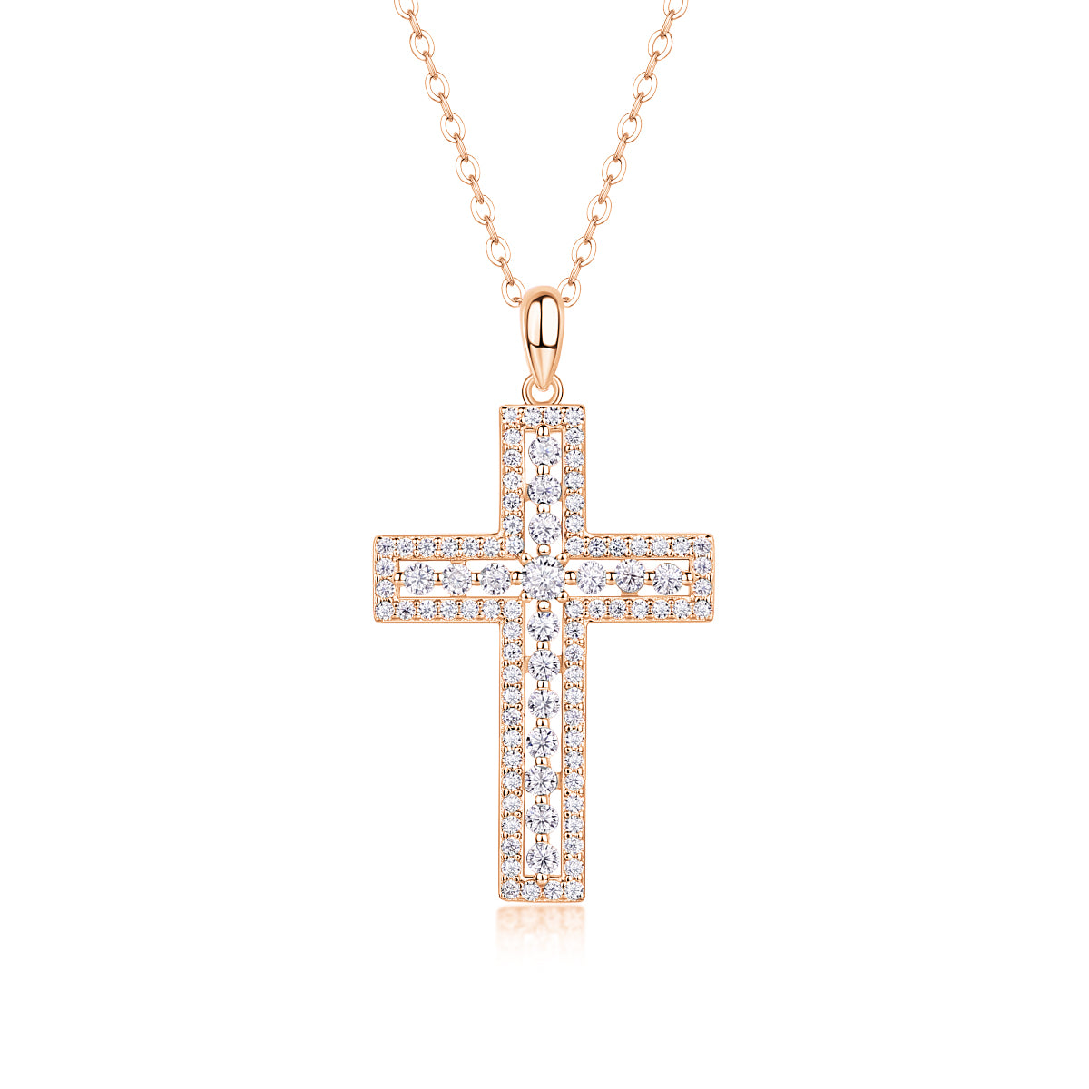 Pavé Moissanite Cross Pendant Necklace