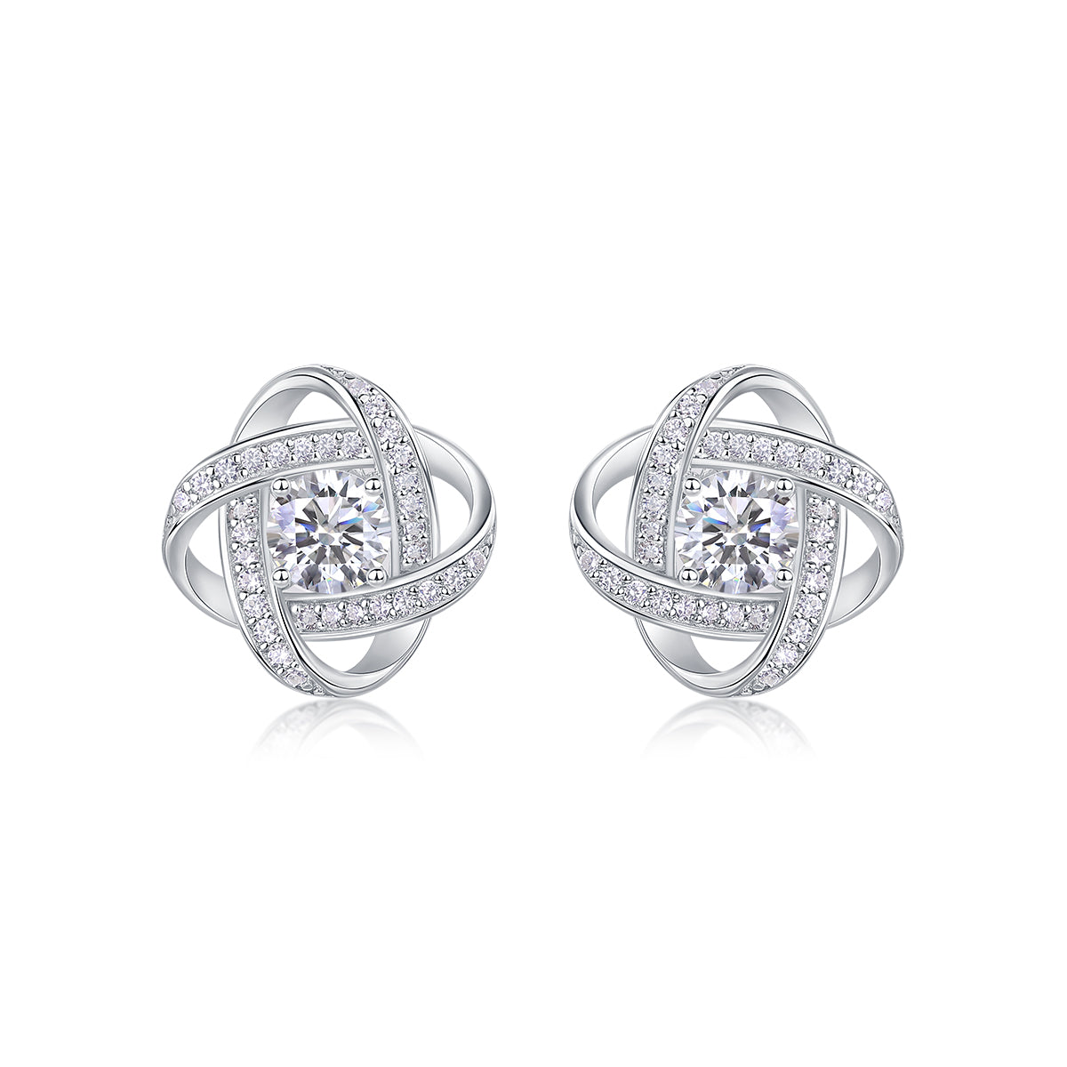 Interwoven Knot Moissanite Stud Earrings