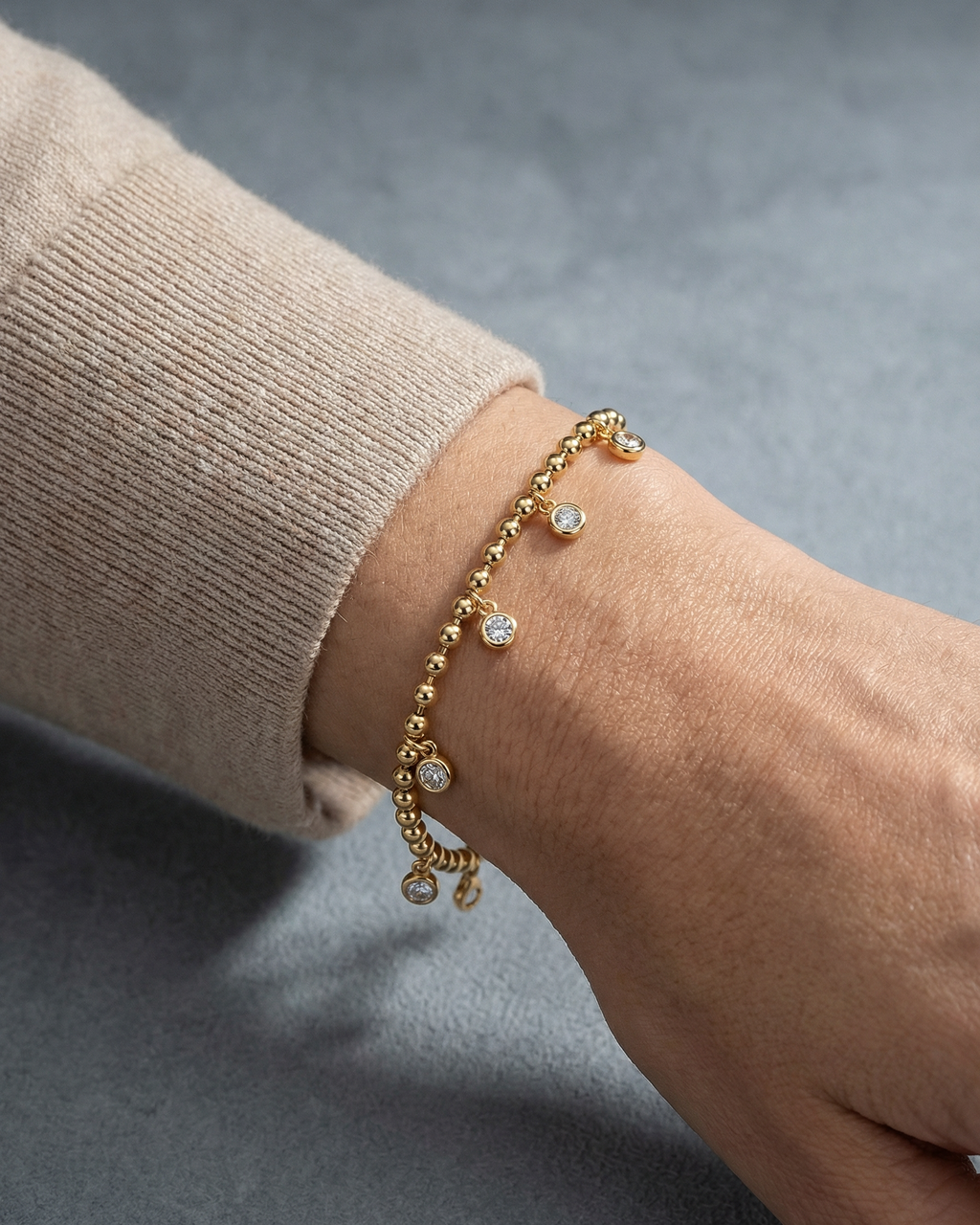 Dewdrop Moissanite Bead Bracelet