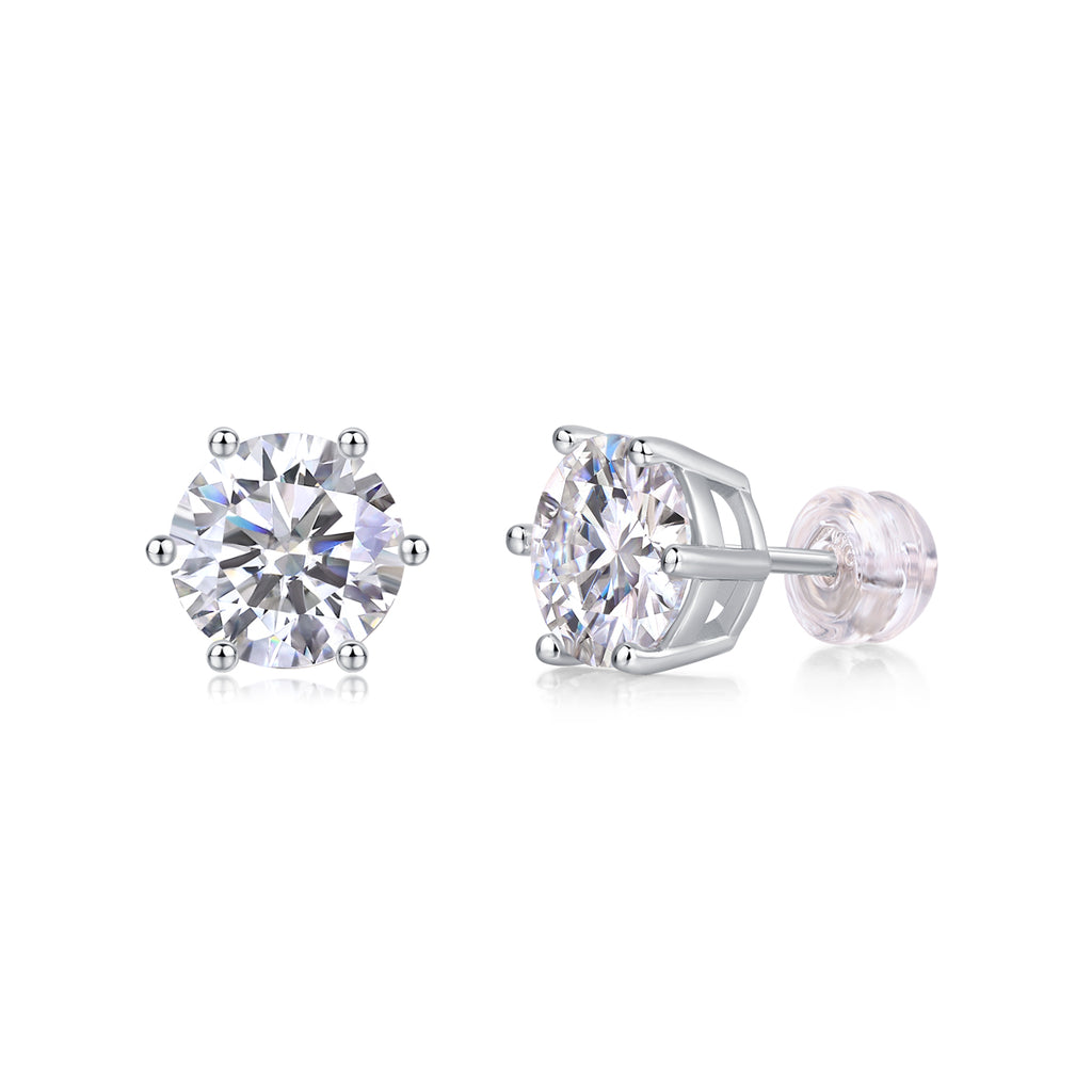 Classic Round Moissanite Stud Earrings