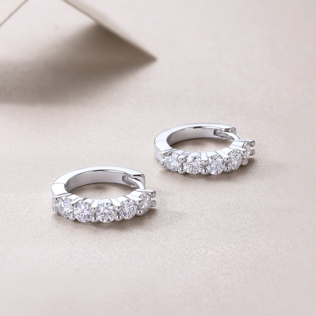 Dawn Pavé Moissanite Hoop Earrings