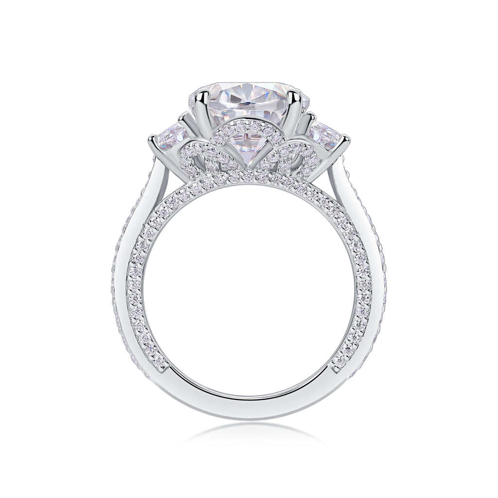Oval Three-Stone Moissanite Ring