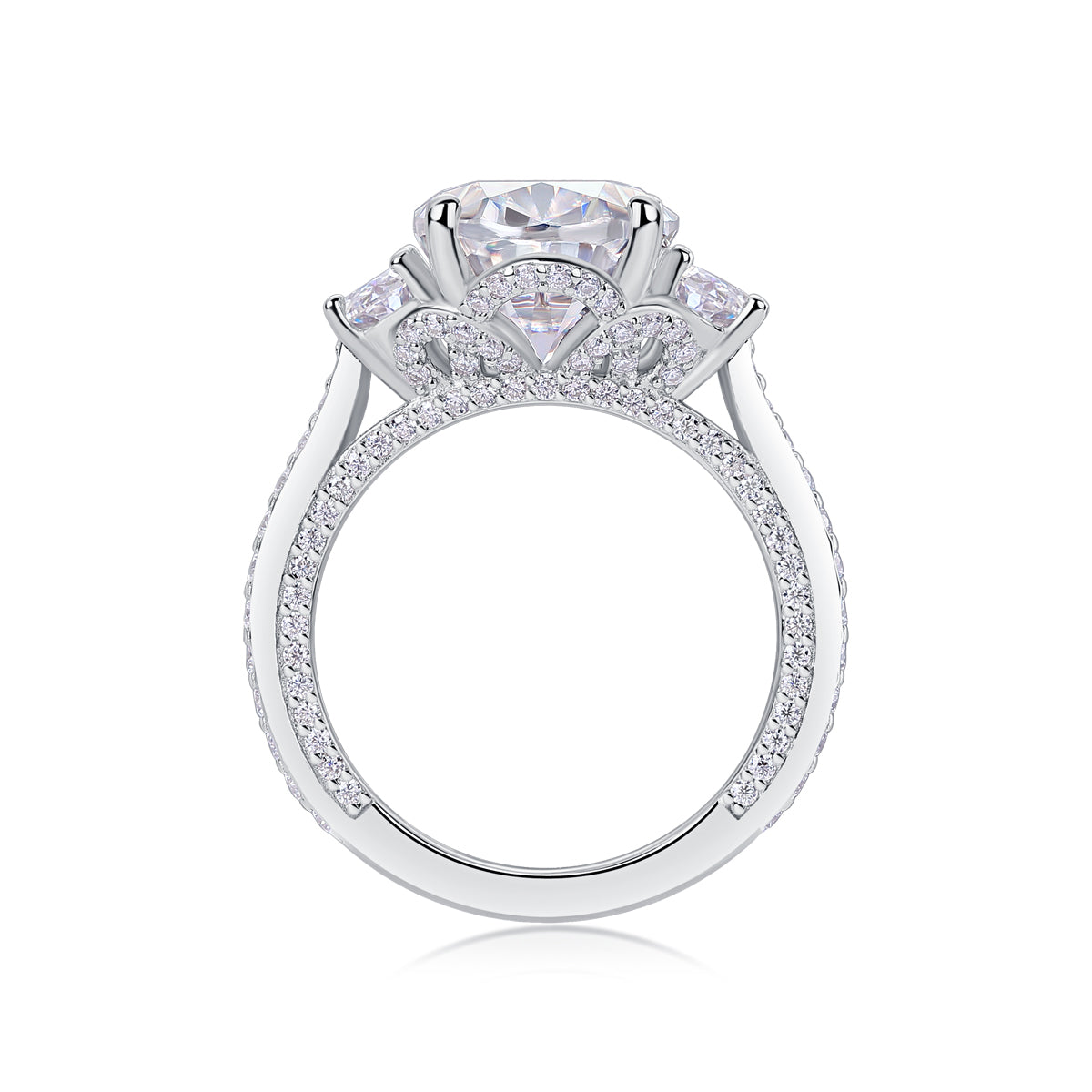 Oval Three-Stone Moissanite Ring