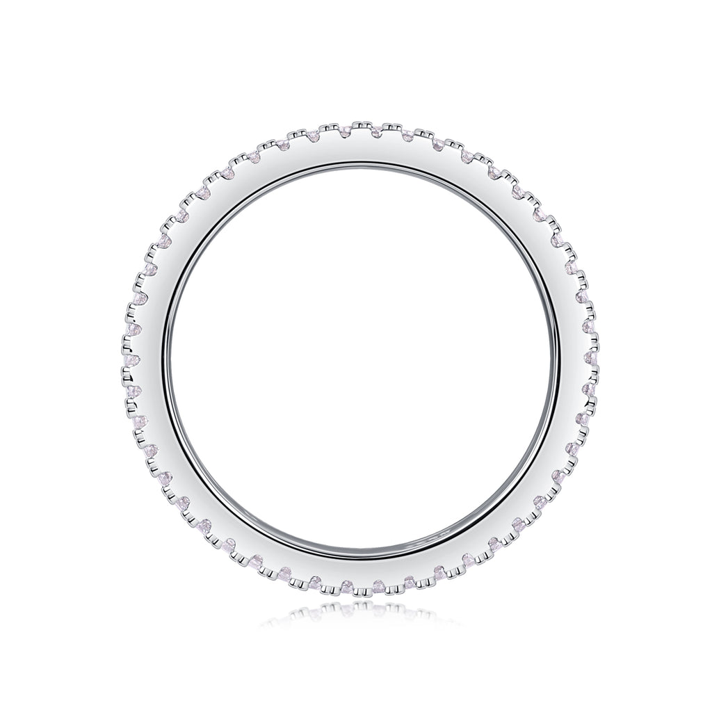 Double Band Pavé Moissanite Ring