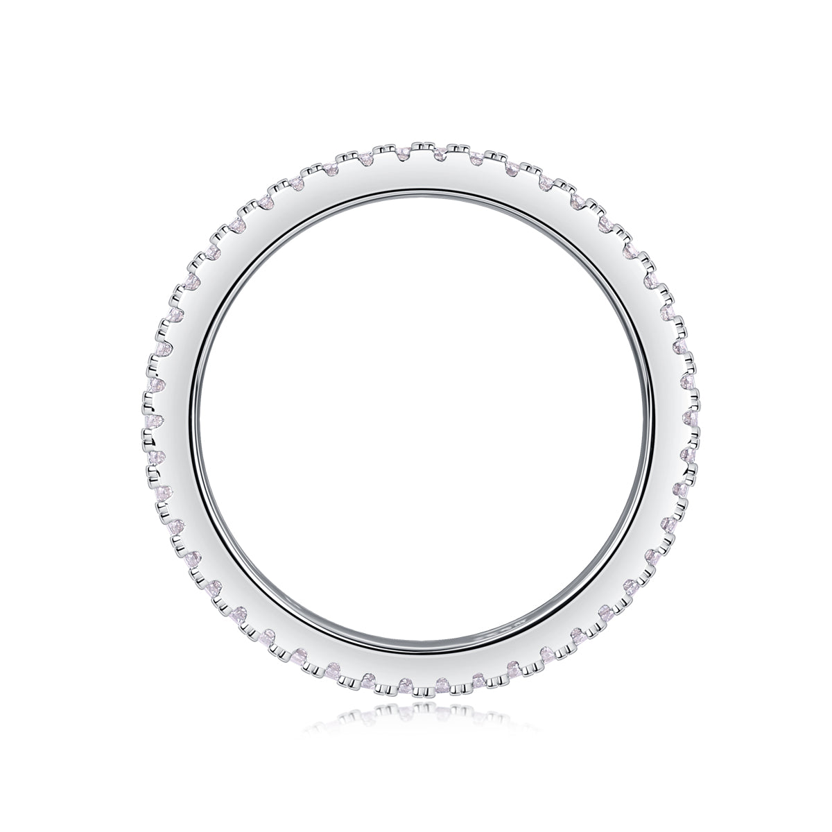 Double Band Pavé Moissanite Ring