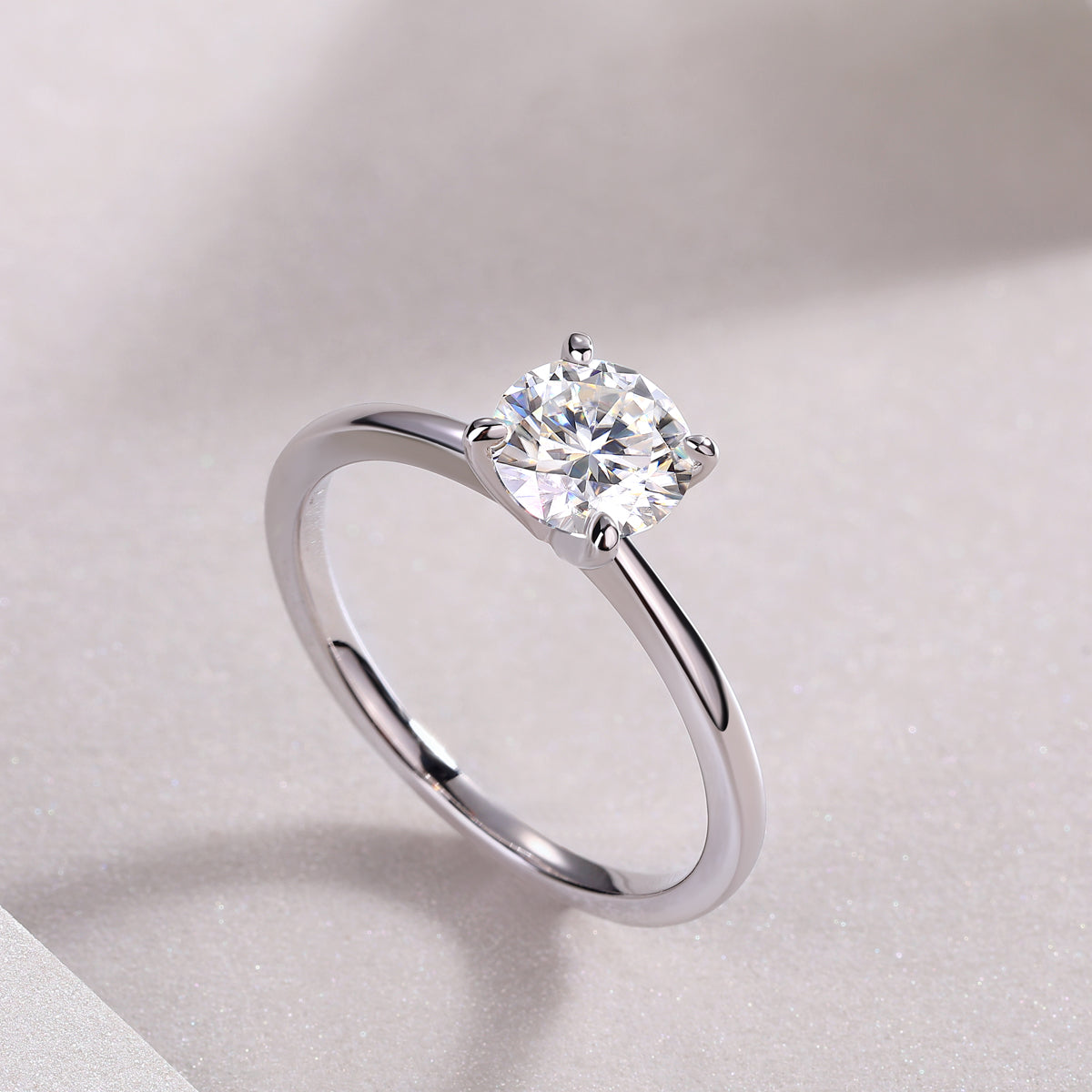 Classic 4-Prong Moissanite Solitaire Ring