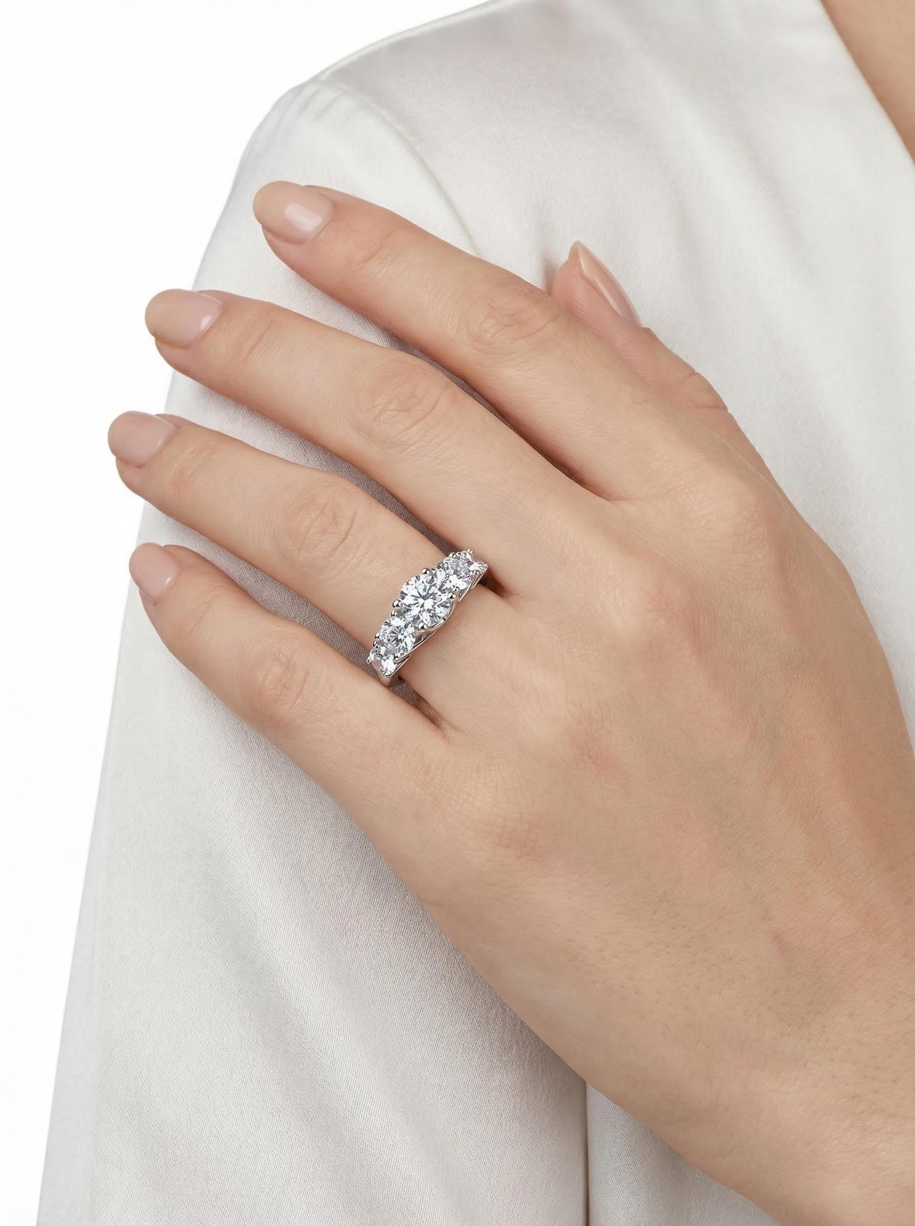 Three-Stone Moissanite Ring