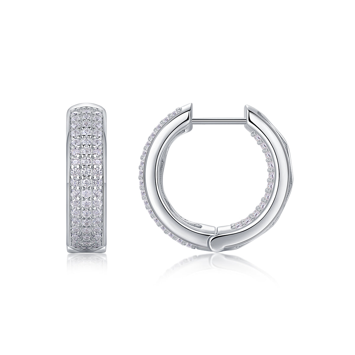 Pavé Moissanite Huggie Hoop Earrings