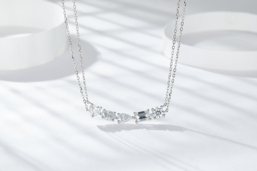 Galaxy Moissanite Bar Necklace