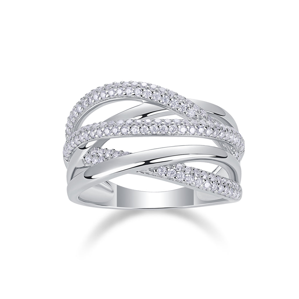 Modern Interlace Moissanite Ring