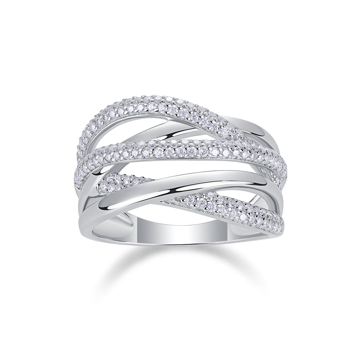 Modern Interlace Moissanite Ring