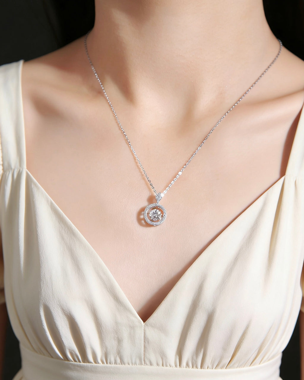 Luminous Halo™ Moissanite Pendant Necklace